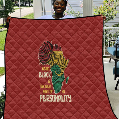 African Map Fingerprint Quilt Being Black Is The Best Part Of My Personality