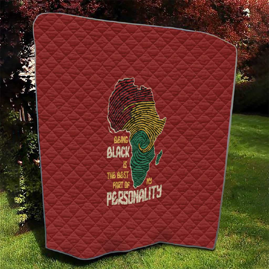 African Map Fingerprint Quilt Being Black Is The Best Part Of My Personality
