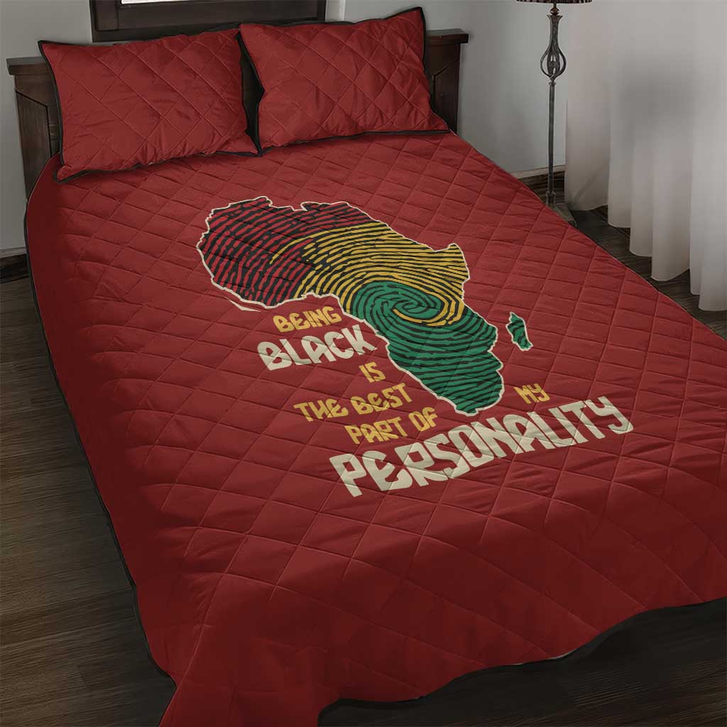 African Map Fingerprint Quilt Bed Set Being Black Is The Best Part Of My Personality
