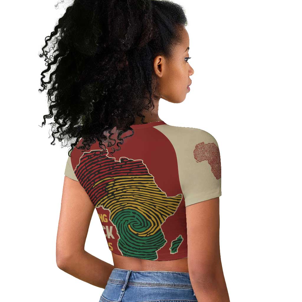 African Map Fingerprint Raglan Cropped T shirt Being Black Is The Best Part Of My Personality
