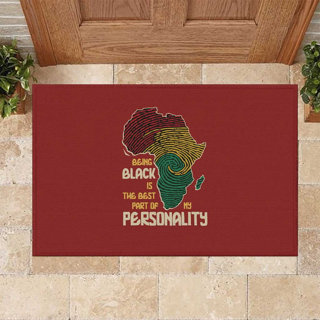 African Map Fingerprint Rubber Doormat Being Black Is The Best Part Of My Personality