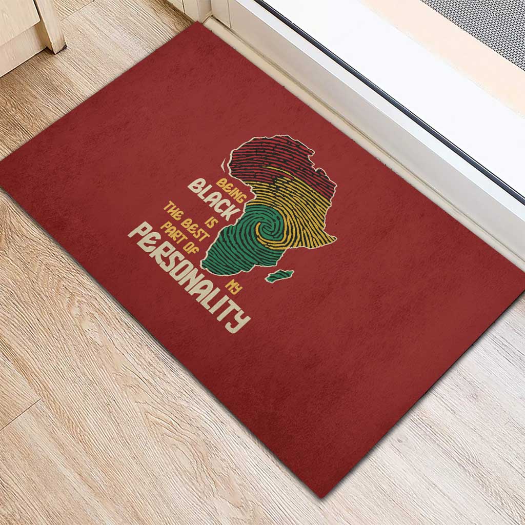 African Map Fingerprint Rubber Doormat Being Black Is The Best Part Of My Personality