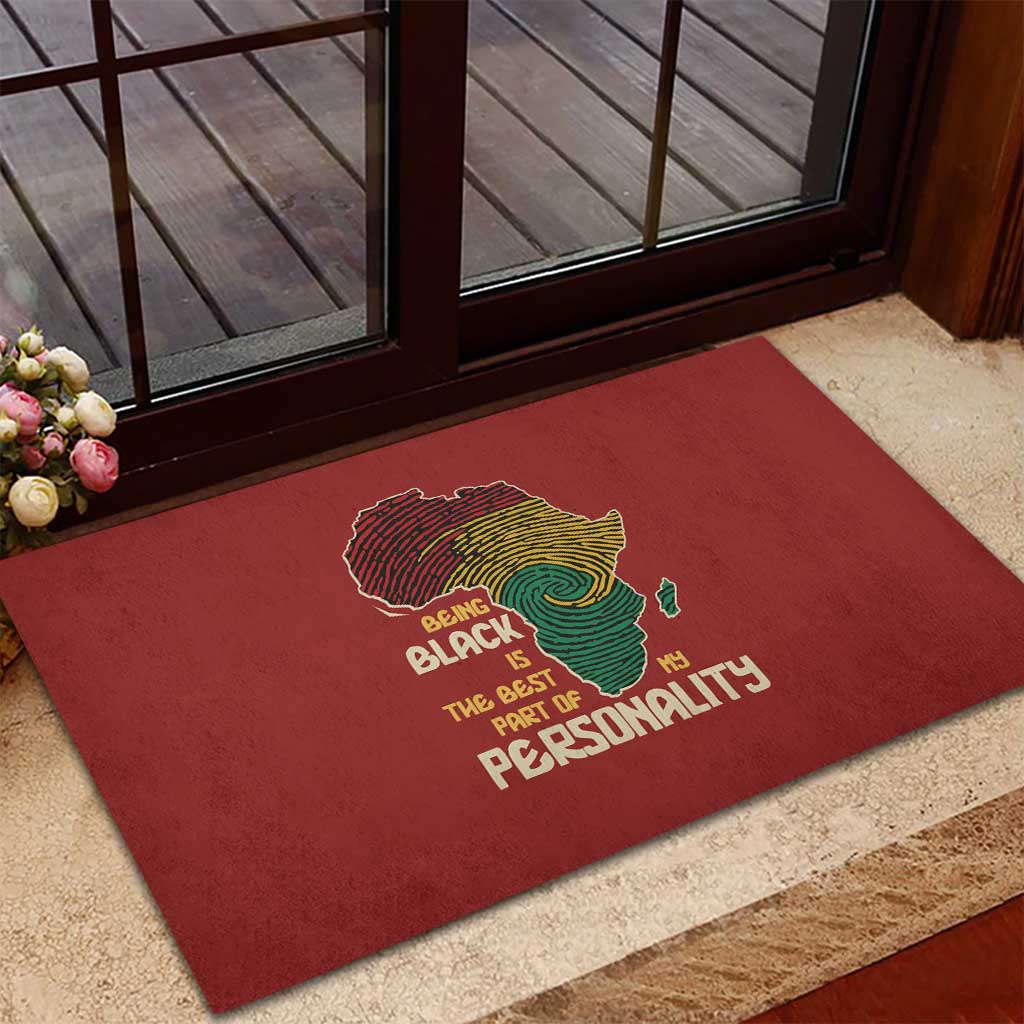 African Map Fingerprint Rubber Doormat Being Black Is The Best Part Of My Personality