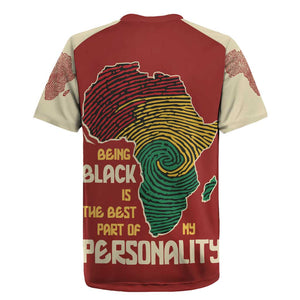 African Map Fingerprint Rugby Jersey Being Black Is The Best Part Of My Personality