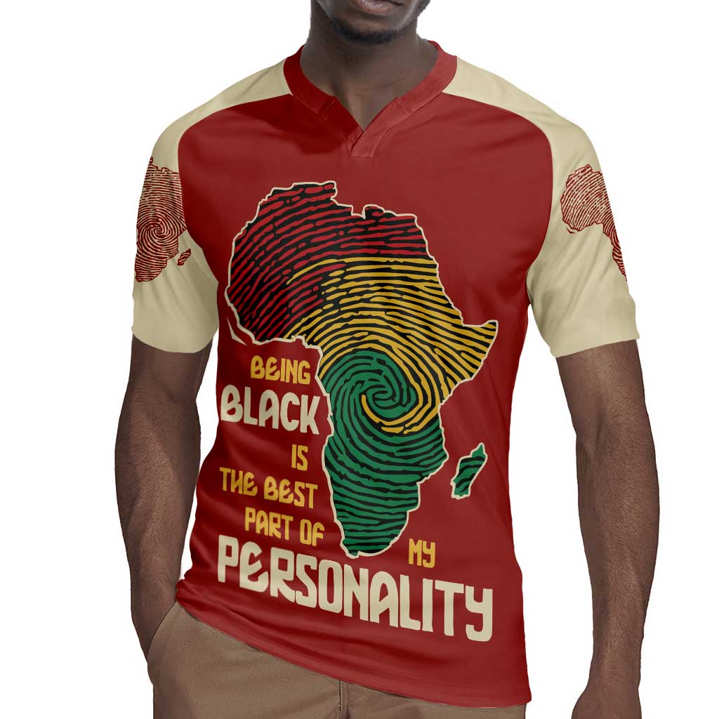 African Map Fingerprint Rugby Jersey Being Black Is The Best Part Of My Personality