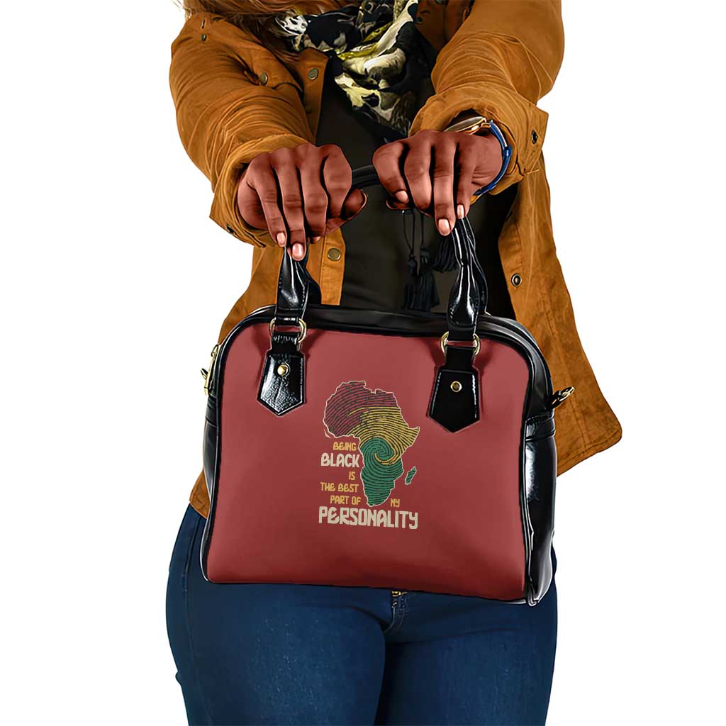 African Map Fingerprint Shoulder Handbag Being Black Is The Best Part Of My Personality