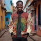 African Map Fingerprint Sleeve Zip Bomber Jacket Being Black Is The Best Part Of My Personality