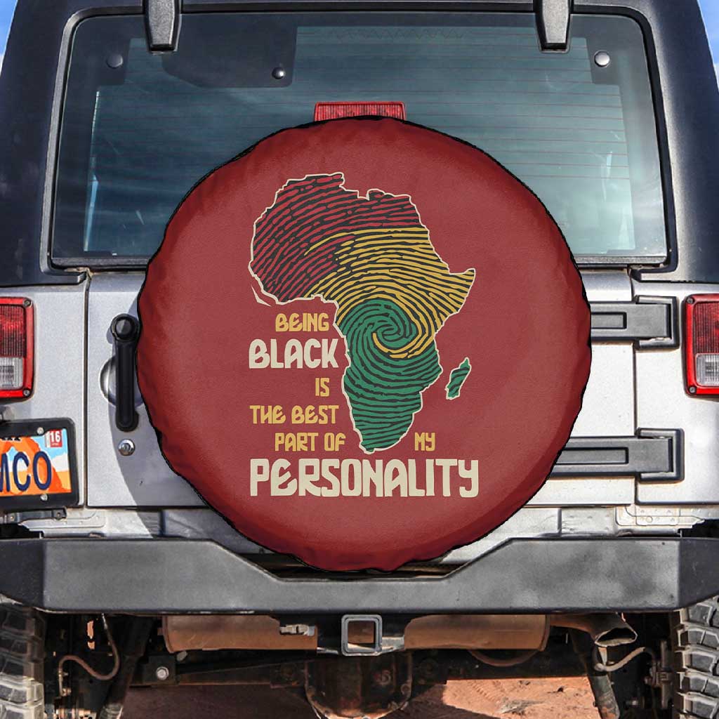 African Map Fingerprint Spare Tire Cover Being Black Is The Best Part Of My Personality