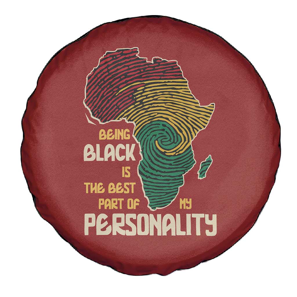 African Map Fingerprint Spare Tire Cover Being Black Is The Best Part Of My Personality