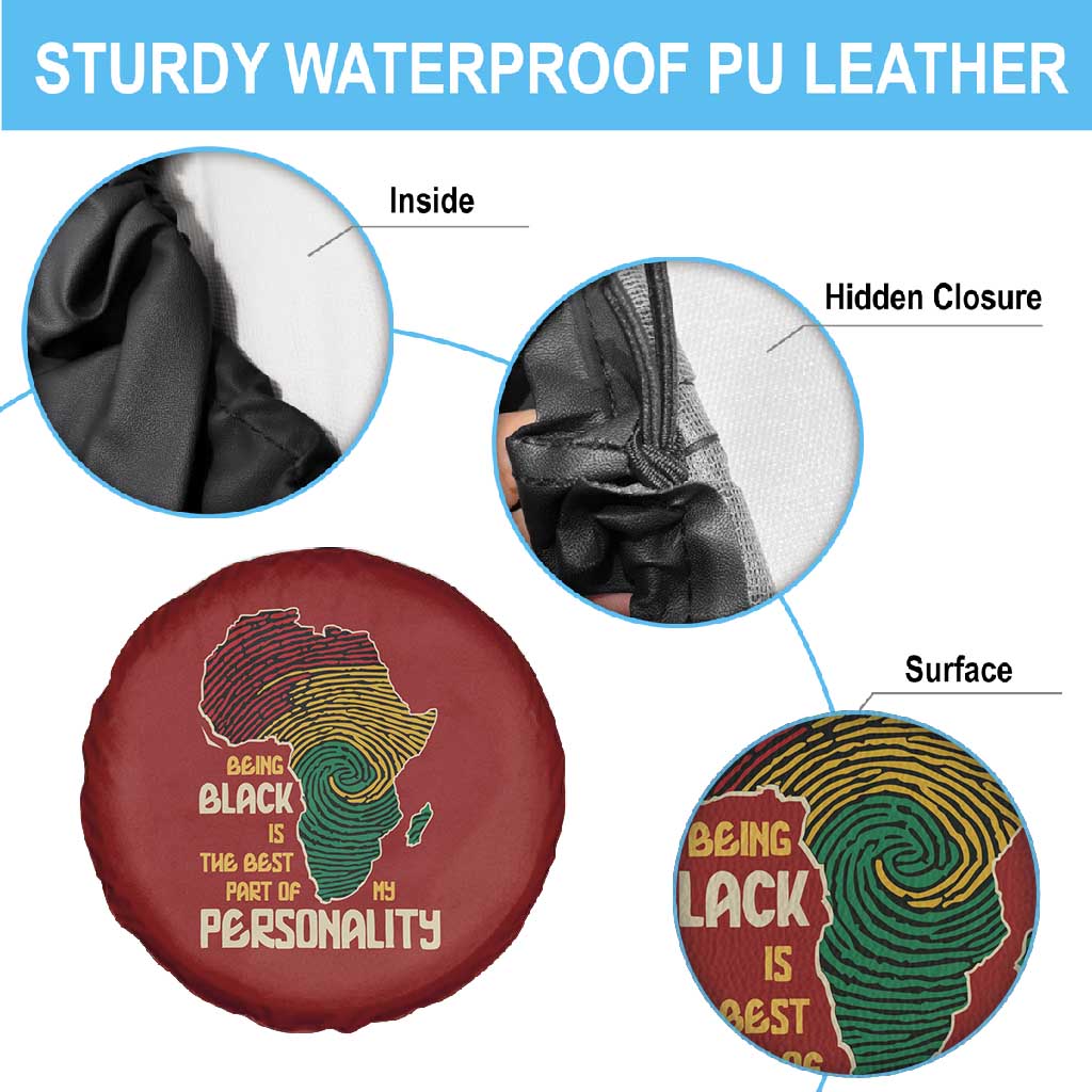 African Map Fingerprint Spare Tire Cover Being Black Is The Best Part Of My Personality