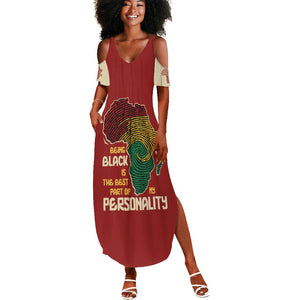 African Map Fingerprint Summer Maxi Dress Being Black Is The Best Part Of My Personality
