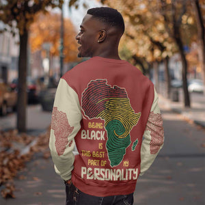 African Map Fingerprint Sweatshirt Being Black Is The Best Part Of My Personality