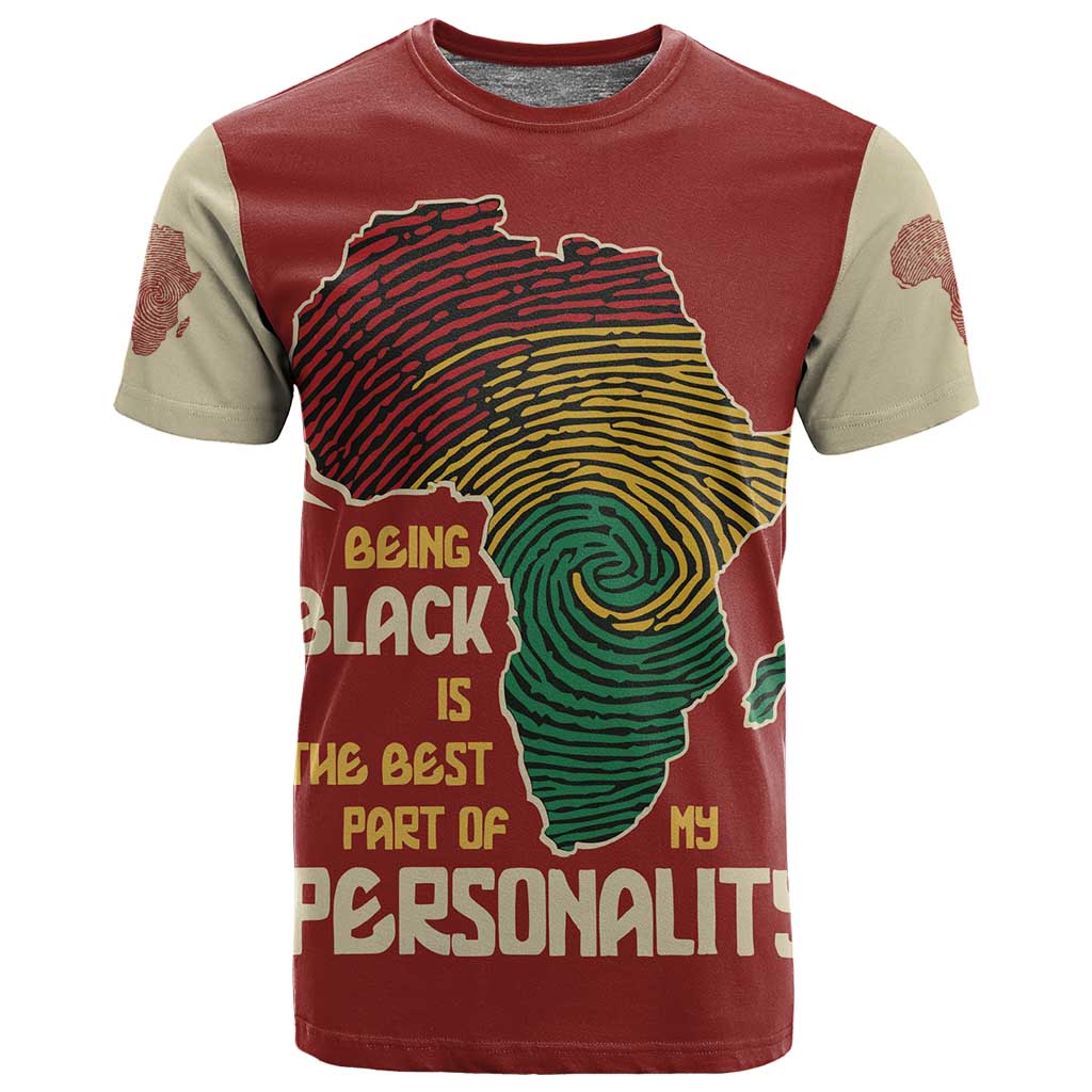 African Map Fingerprint T shirt Being Black Is The Best Part Of My Personality