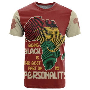 African Map Fingerprint T shirt Being Black Is The Best Part Of My Personality