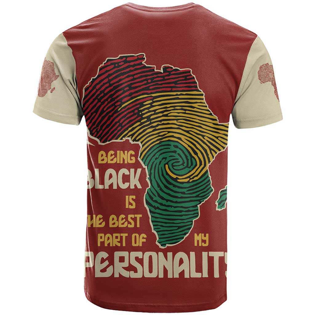 African Map Fingerprint T shirt Being Black Is The Best Part Of My Personality