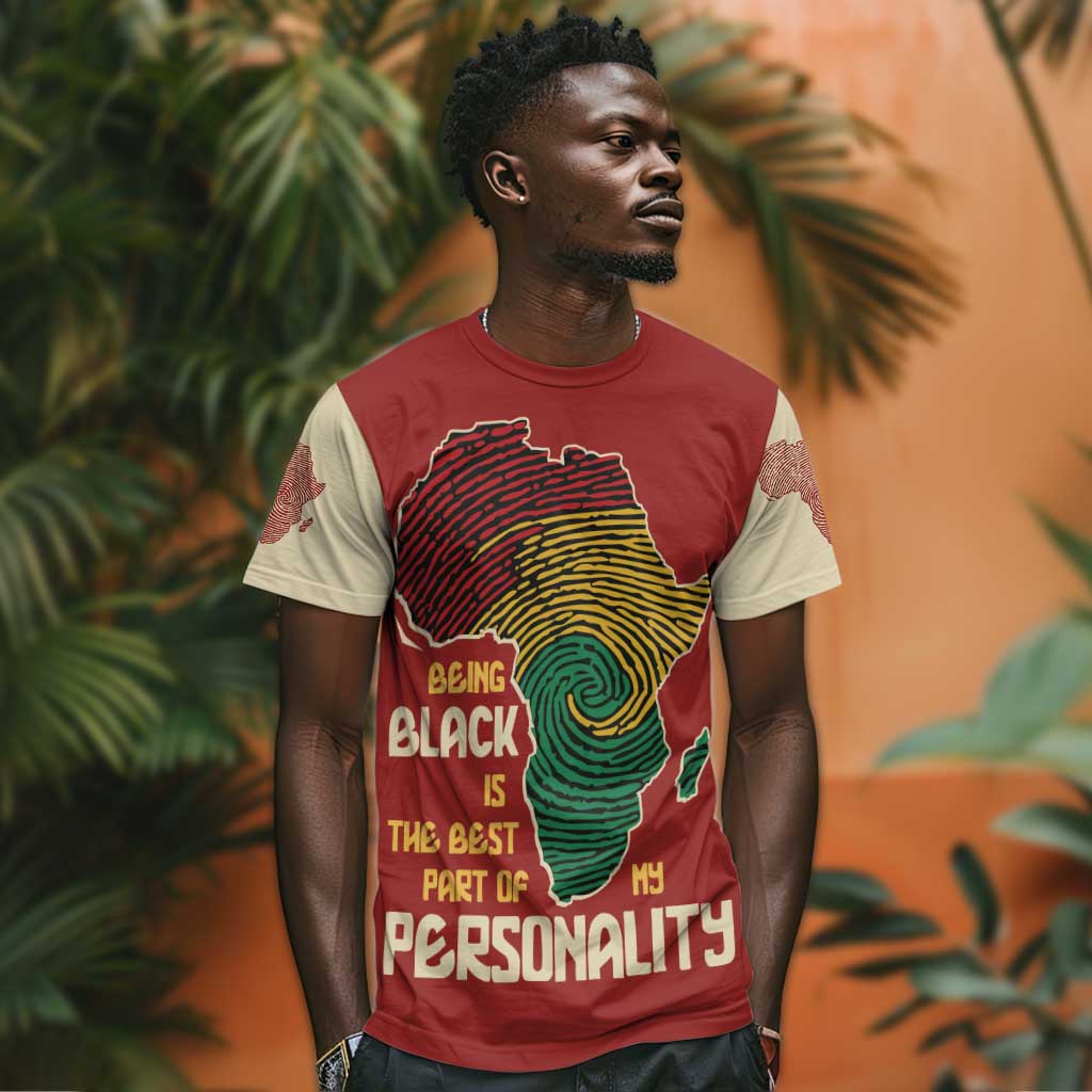 African Map Fingerprint T shirt Being Black Is The Best Part Of My Personality