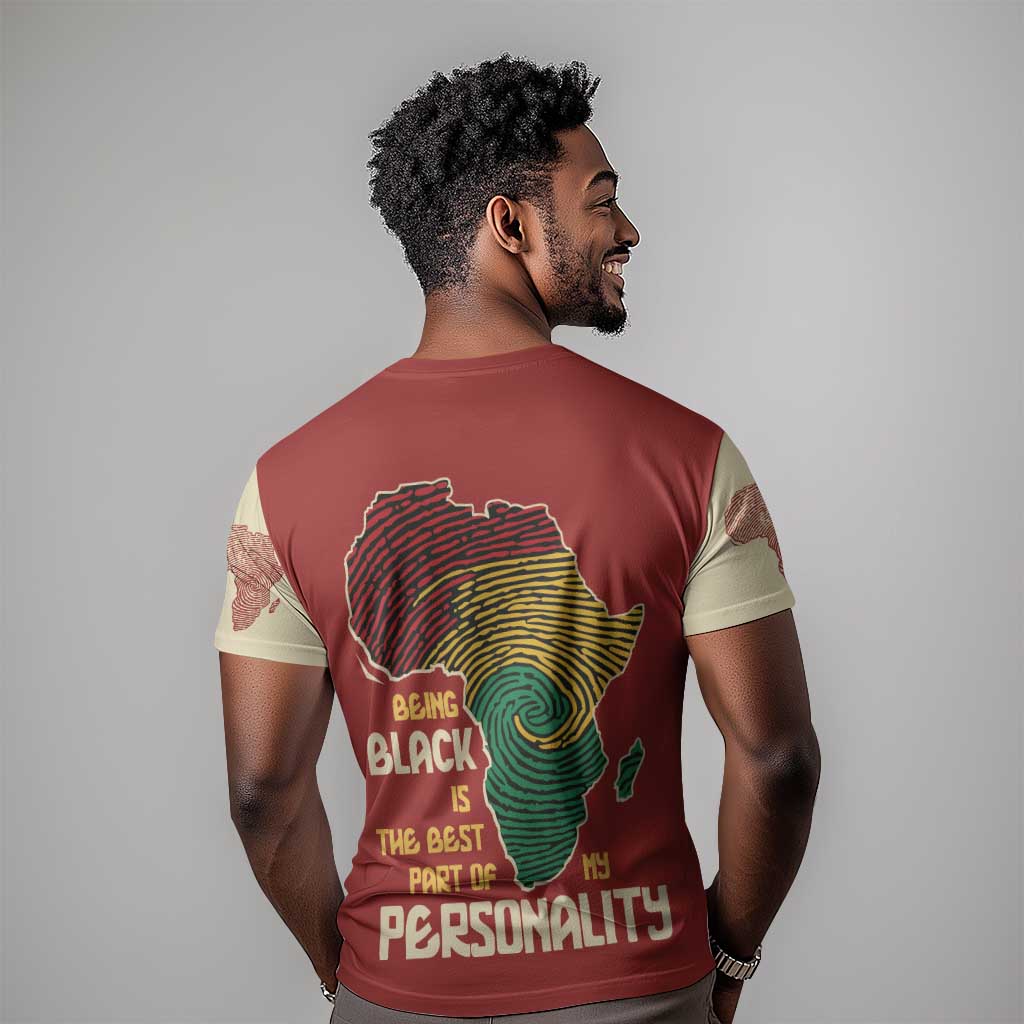 African Map Fingerprint T shirt Being Black Is The Best Part Of My Personality