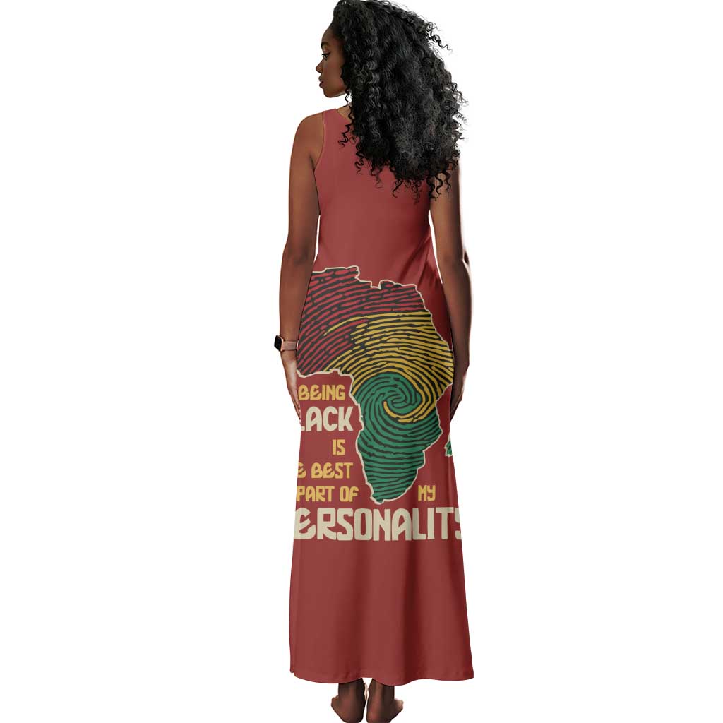 African Map Fingerprint Tank Maxi Dress Being Black Is The Best Part Of My Personality