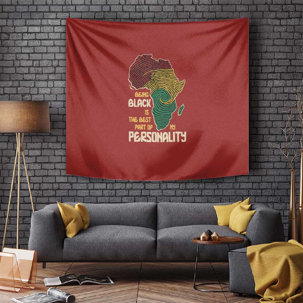 African Map Fingerprint Tapestry Being Black Is The Best Part Of My Personality