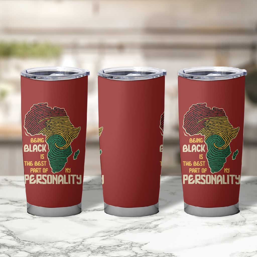 African Map Fingerprint Tumbler Cup Being Black Is The Best Part Of My Personality