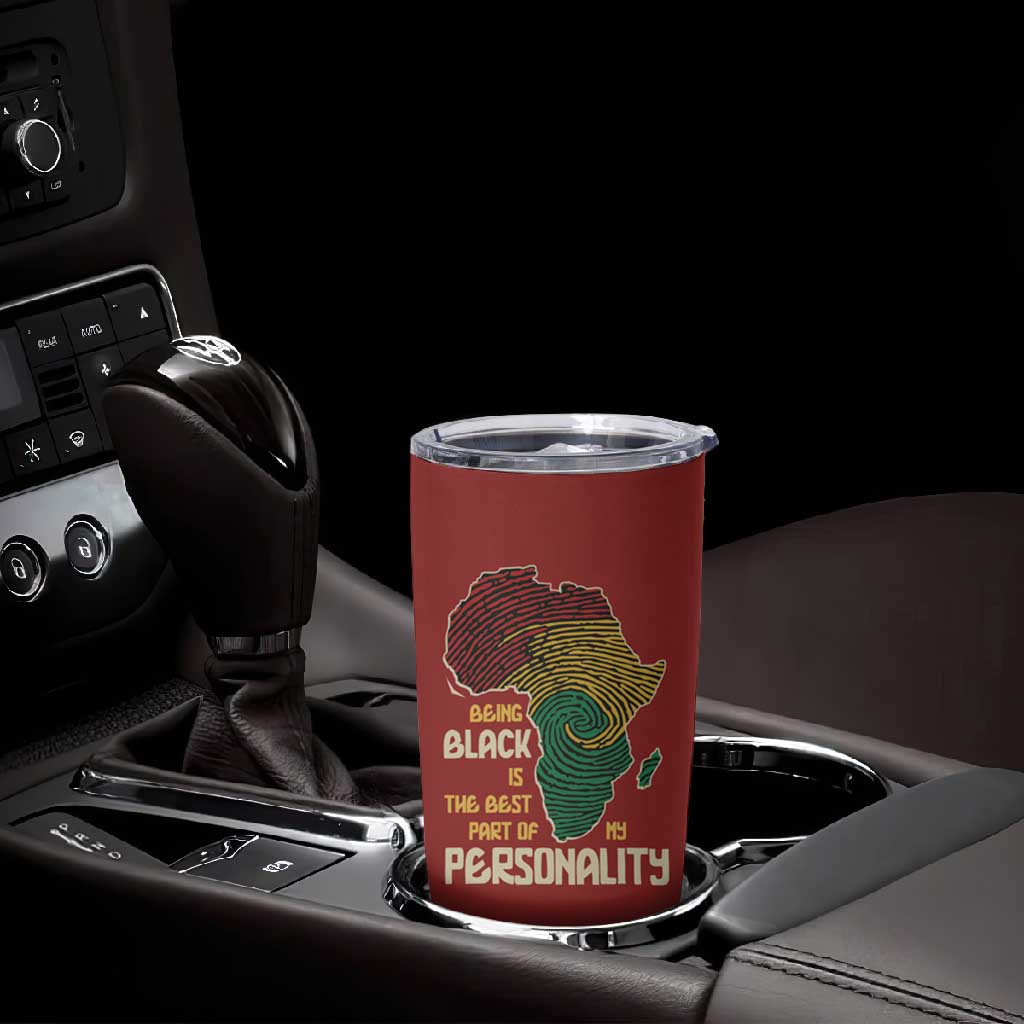 African Map Fingerprint Tumbler Cup Being Black Is The Best Part Of My Personality