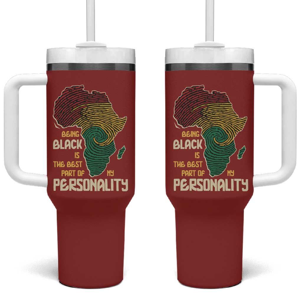 African Map Fingerprint Tumbler With Handle Being Black Is The Best Part Of My Personality