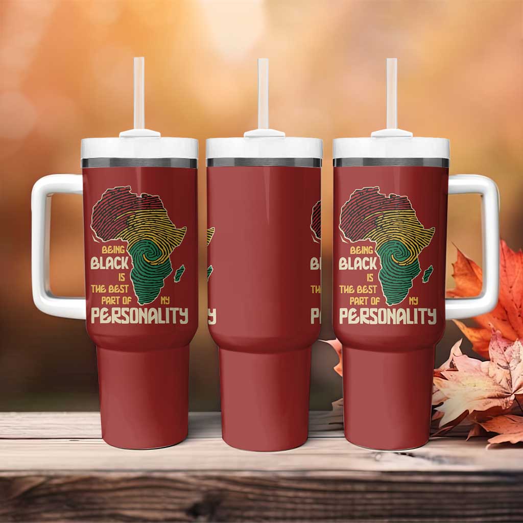 African Map Fingerprint Tumbler With Handle Being Black Is The Best Part Of My Personality
