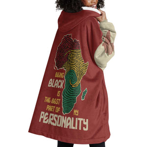 African Map Fingerprint Wearable Blanket Hoodie Being Black Is The Best Part Of My Personality