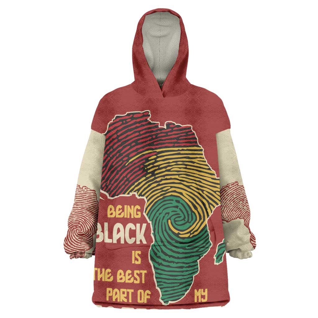 African Map Fingerprint Wearable Blanket Hoodie Being Black Is The Best Part Of My Personality