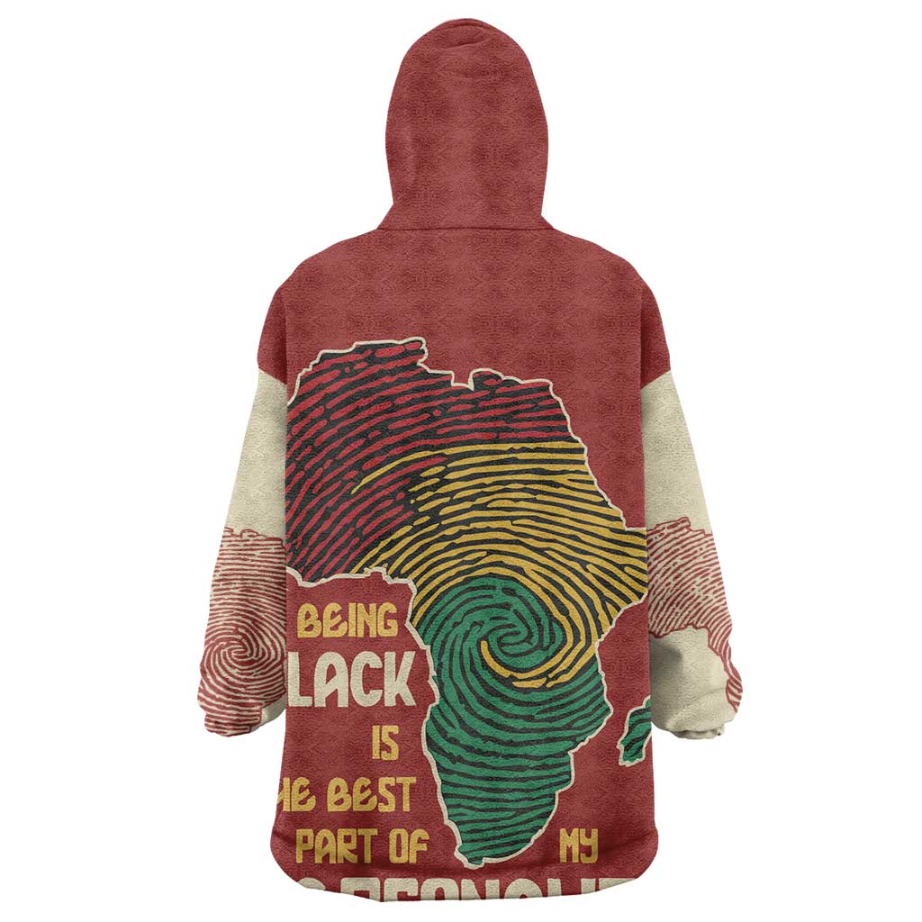 African Map Fingerprint Wearable Blanket Hoodie Being Black Is The Best Part Of My Personality