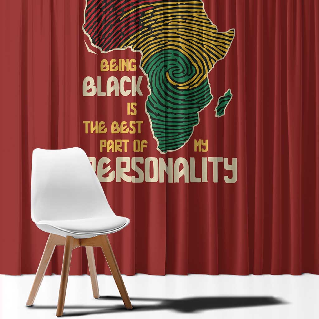 African Map Fingerprint Window Curtain Being Black Is The Best Part Of My Personality