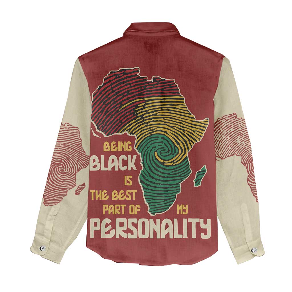 African Map Fingerprint Women Casual Shirt Being Black Is The Best Part Of My Personality