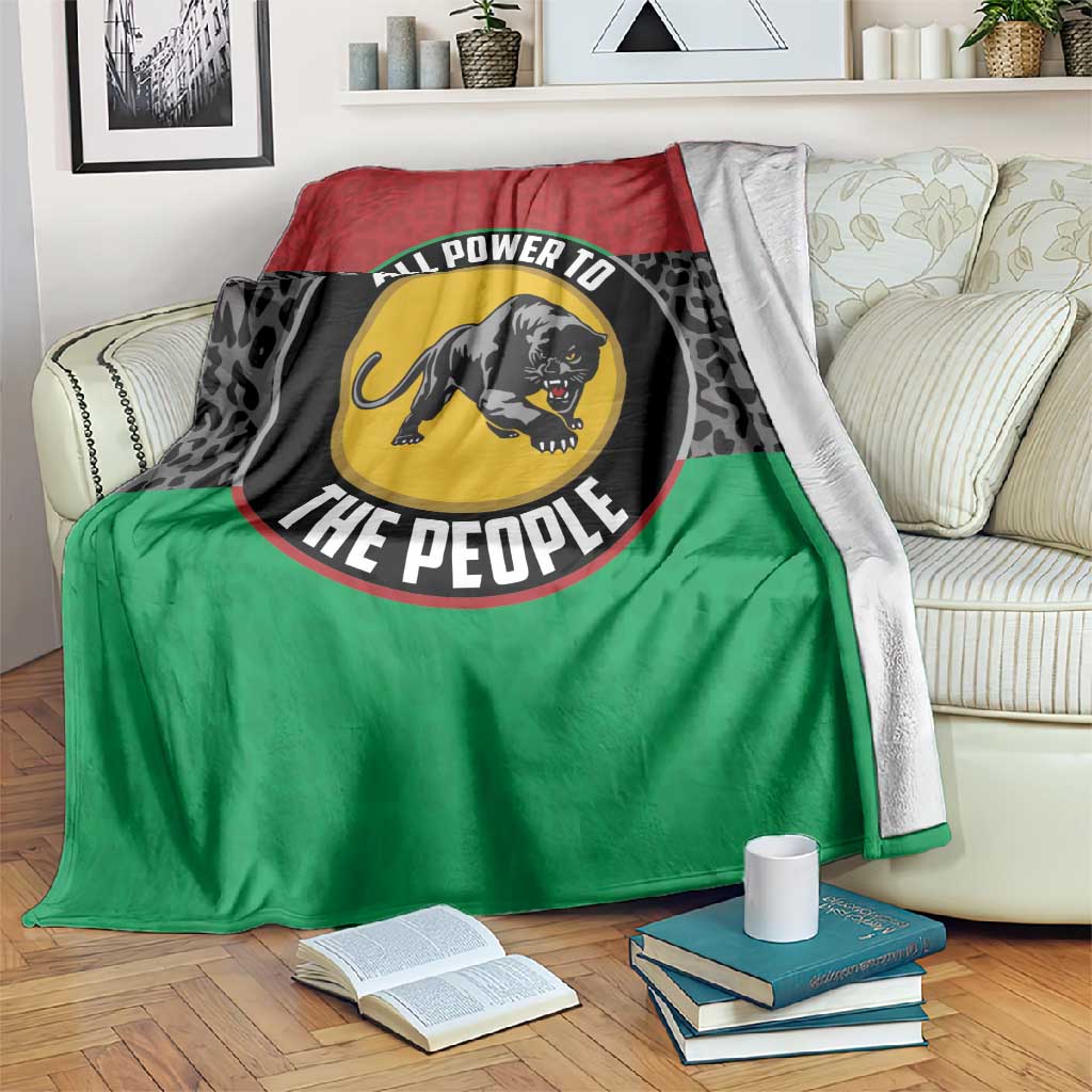 Pan African Black Panther Blanket All Power To The People