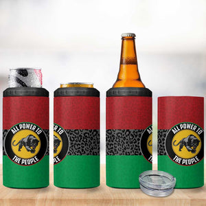 Personalized Pan African Black Panther 4 in 1 Can Cooler Tumbler All Power To The People