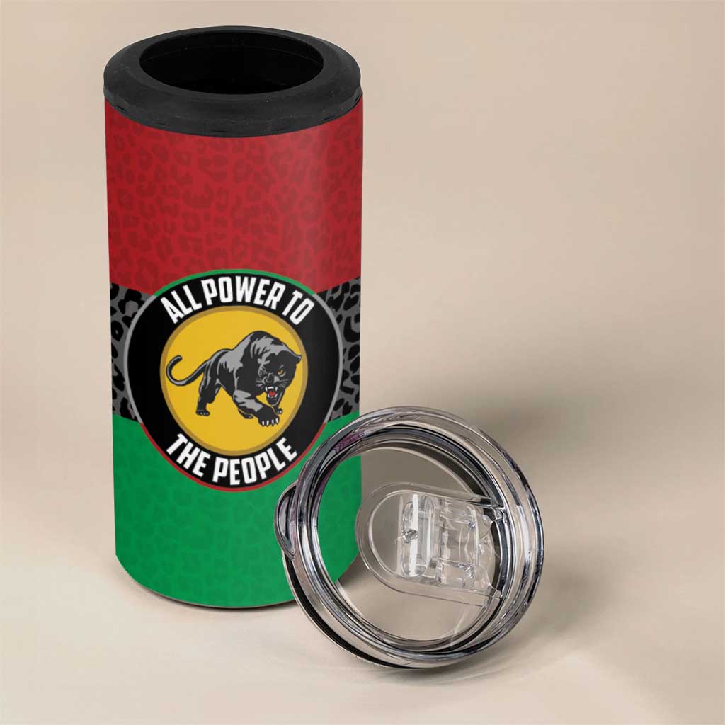 Personalized Pan African Black Panther 4 in 1 Can Cooler Tumbler All Power To The People