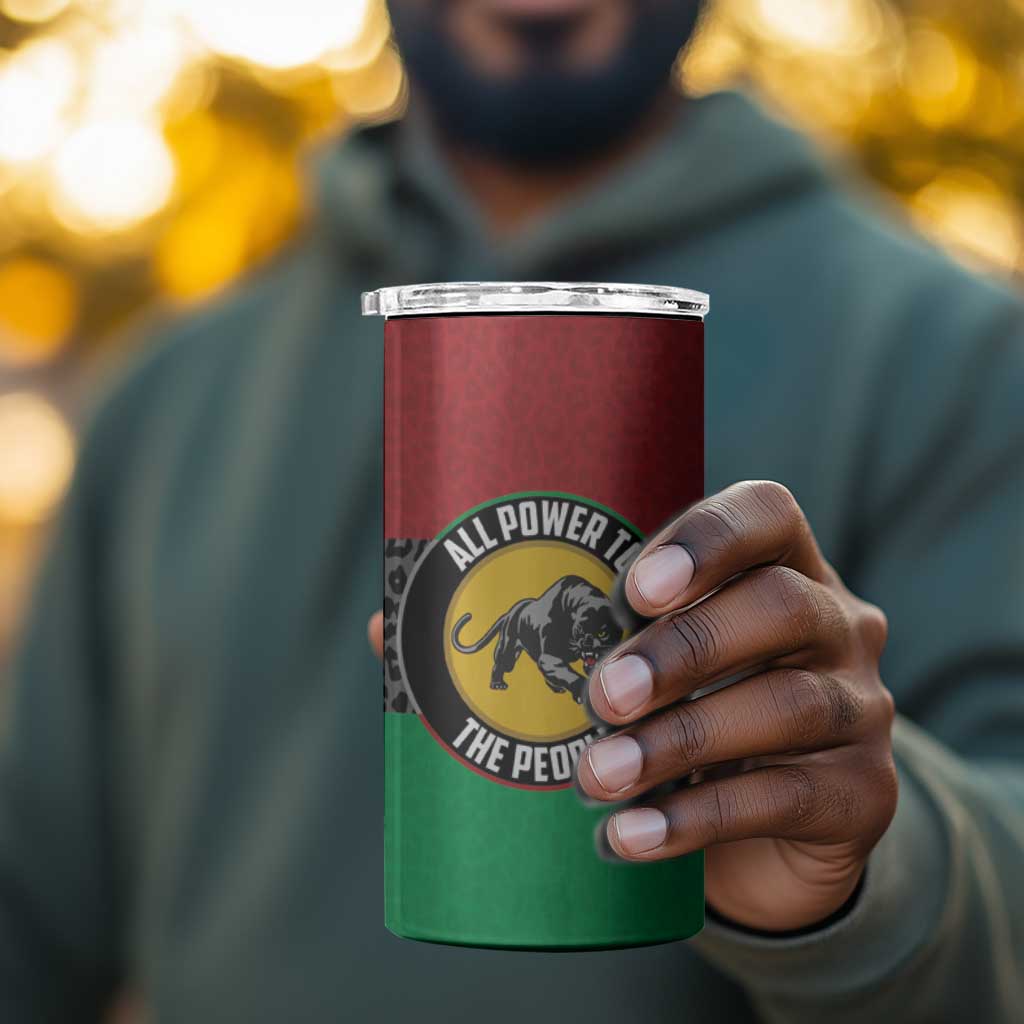 Personalized Pan African Black Panther 4 in 1 Can Cooler Tumbler All Power To The People