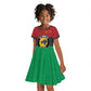 Personalized Pan African Black Panther Kid Short Sleeve Dress All Power To The People