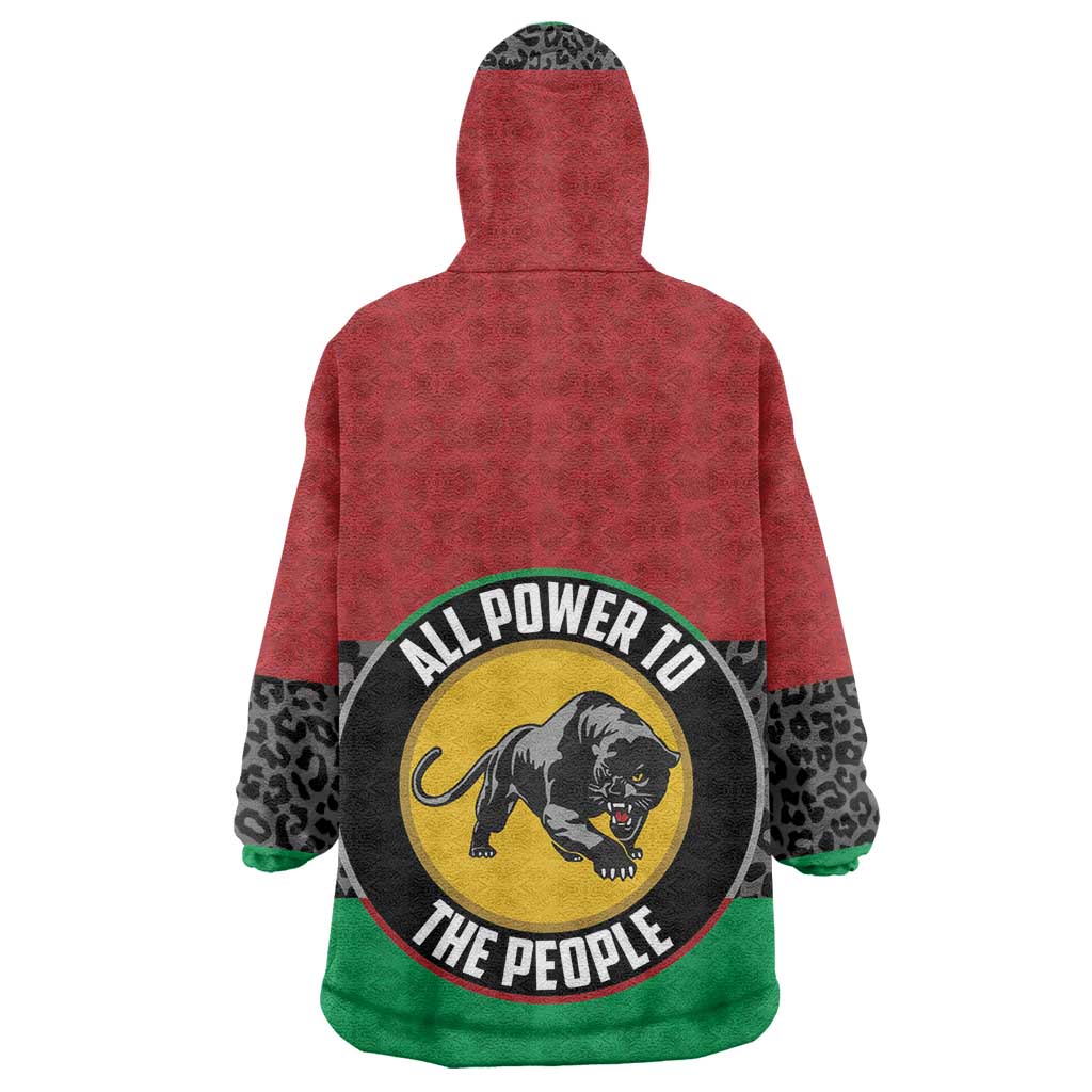 Personalized Pan African Black Panther Kid Wearable Blanket Hoodie All Power To The People