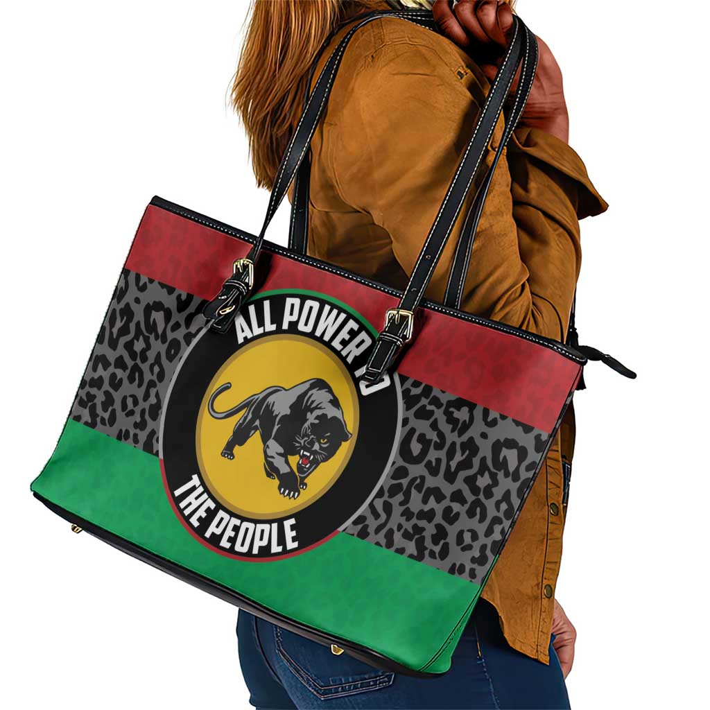 Pan African Black Panther Leather Tote Bag All Power To The People