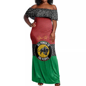 Personalized Pan African Black Panther Off Shoulder Maxi Dress All Power To The People