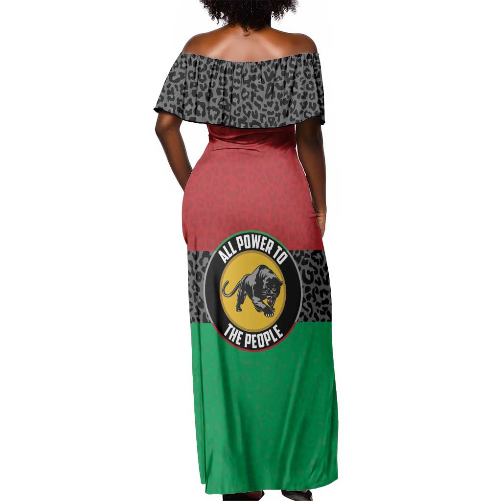 Personalized Pan African Black Panther Off Shoulder Maxi Dress All Power To The People