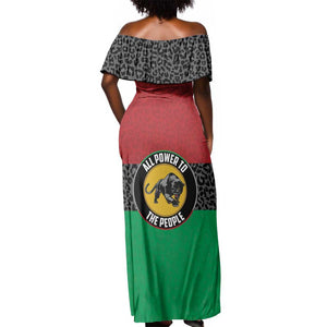 Personalized Pan African Black Panther Off Shoulder Maxi Dress All Power To The People