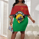 Personalized Pan African Black Panther Off Shoulder Short Dress All Power To The People