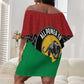 Personalized Pan African Black Panther Off Shoulder Short Dress All Power To The People