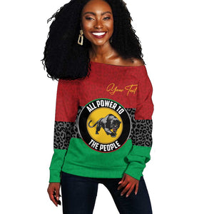 Personalized Pan African Black Panther Off Shoulder Sweater All Power To The People