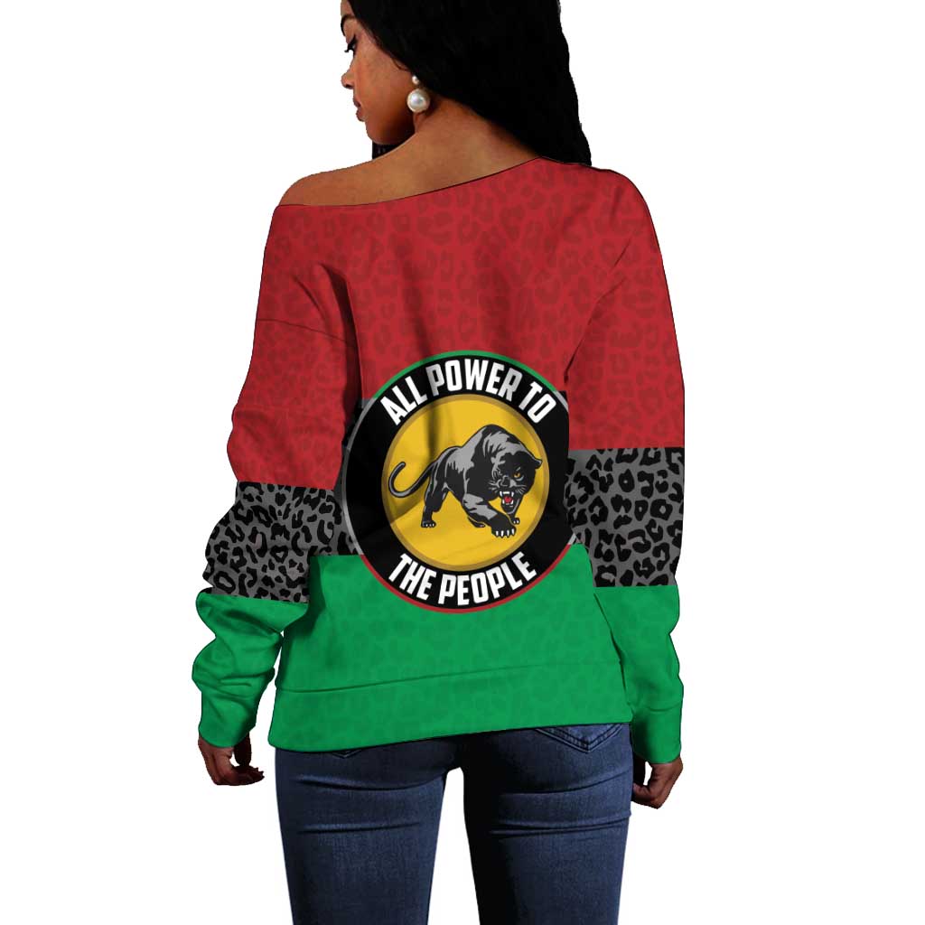 Personalized Pan African Black Panther Off Shoulder Sweater All Power To The People