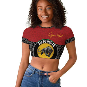 Personalized Pan African Black Panther Raglan Cropped T shirt All Power To The People