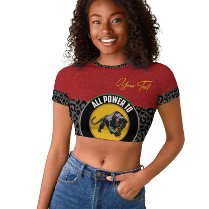 Personalized Pan African Black Panther Raglan Cropped T shirt All Power To The People