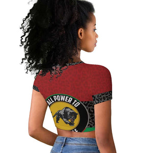 Personalized Pan African Black Panther Raglan Cropped T shirt All Power To The People