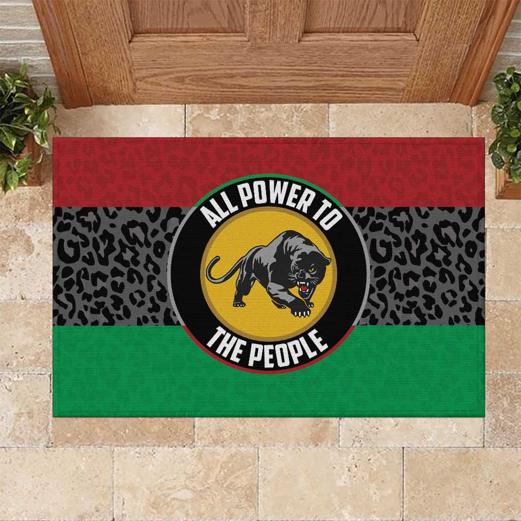 Pan African Black Panther Rubber Doormat All Power To The People